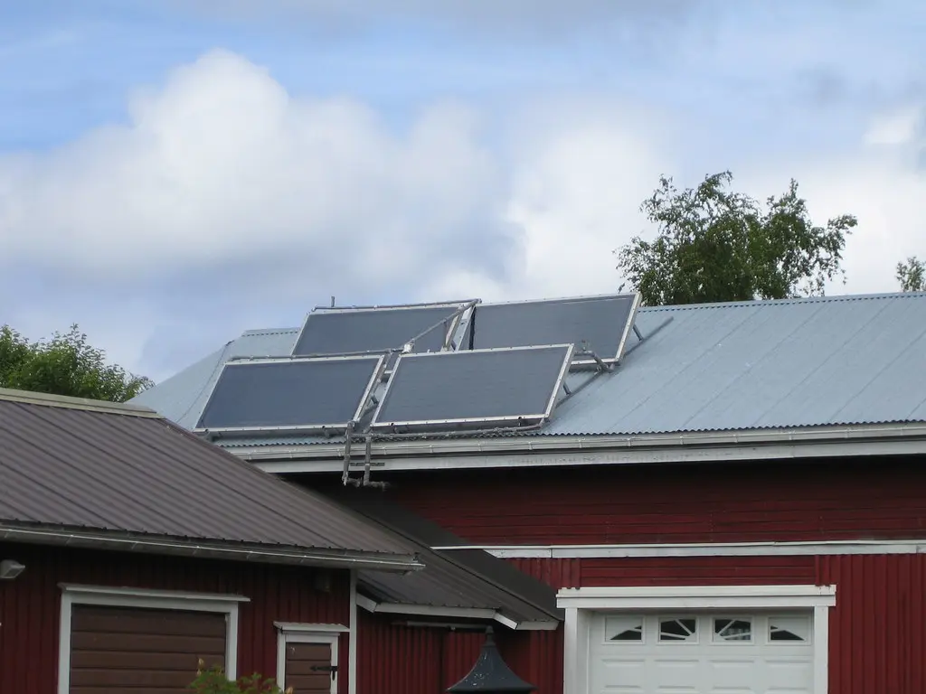 Solar panels against the sky